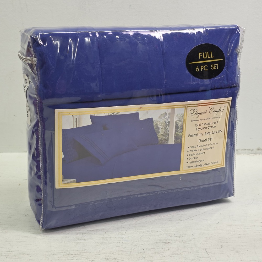 Elegant Comfort Full Bed Sheet Set 6 Pc 1500 Count Egyptian Cotton Deep Pocket